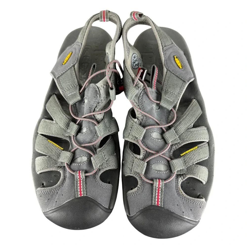 KEEN Newport‎ H2 Water Sandals Men's Size 11.5 Gray Red Sport Fisherman